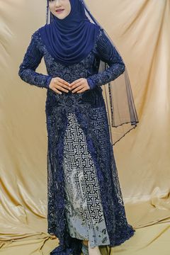 Kebaya Navy Tanpa Furing