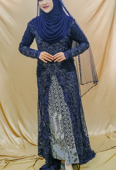 Kebaya Navy Tanpa Furing