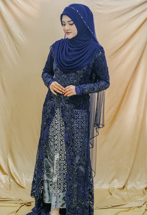 Kebaya Navy Tanpa Furing